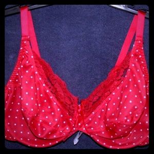 Women Within Red & White Polka Dot Bra
